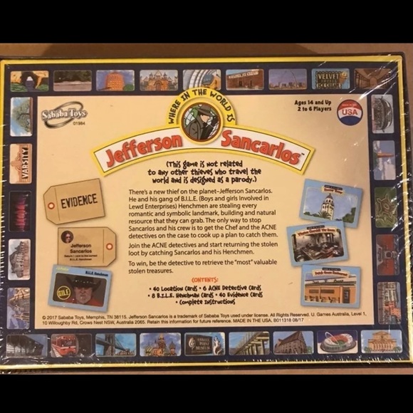 Where In The World Is Jefferson Sancarlos Board Game. - Picture 2 of 2